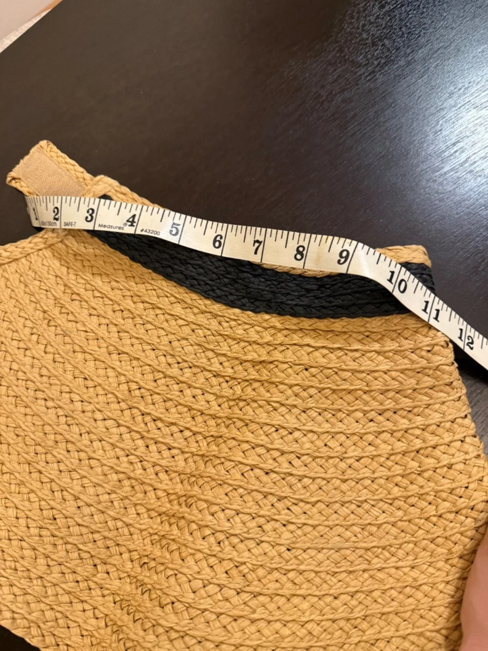Zara Roll Up Woven Wide Brim Visor Sun Hat Black Band Beige Adjustable Resort OS